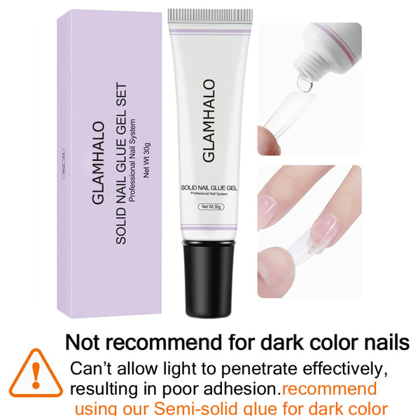 30g Toothpaste Solid Nail Glue Need Light Cured(Not recommend for dark color)for press on nails