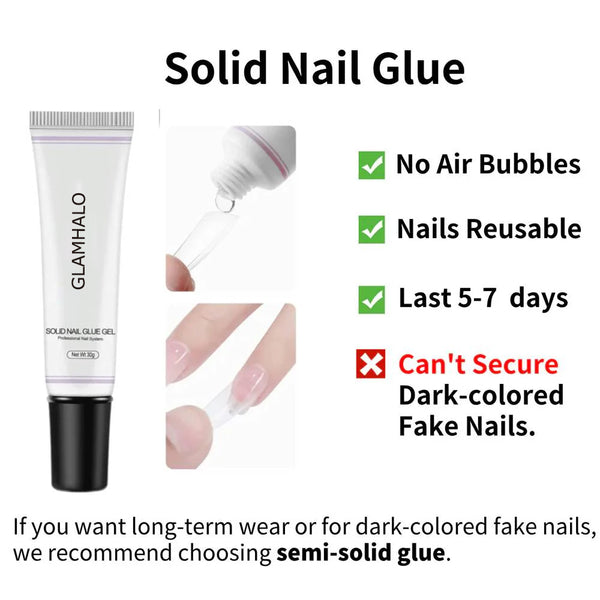 30g Toothpaste Solid Nail Glue Need Light Cured(Not recommend for dark color)for press on nails