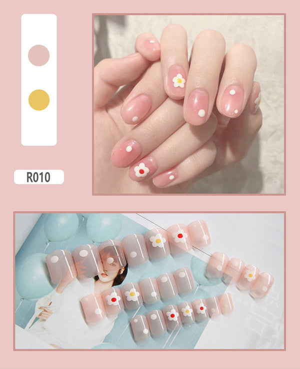 12 Sizes-24 Pcs Press On Nails R001