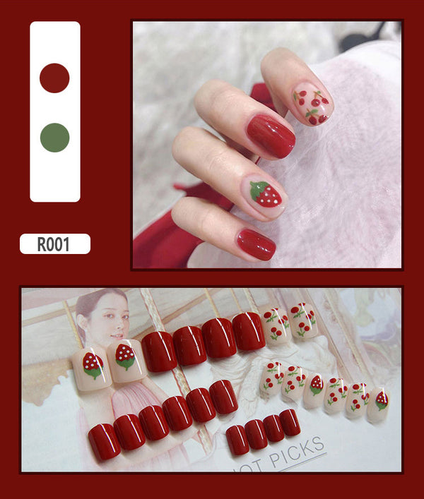 12 Sizes-24 Pcs Press On Nails R001