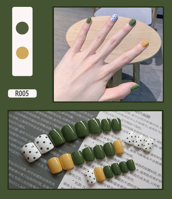 12 Sizes-24 Pcs Press On Nails R001