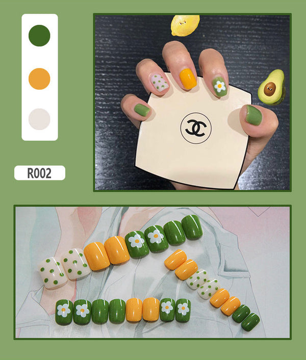 12 Sizes-24 Pcs Press On Nails R001