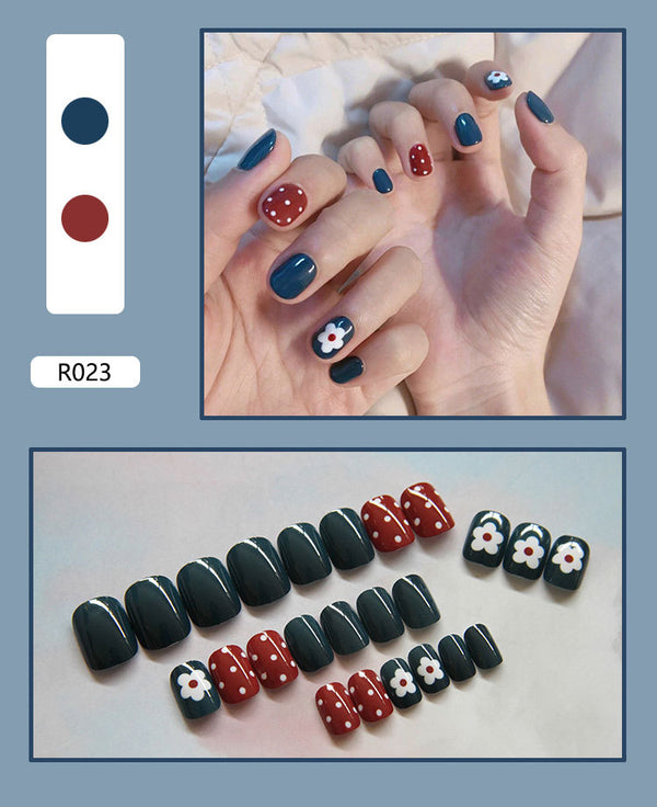 12 Sizes-24 Pcs Press On Nails R001