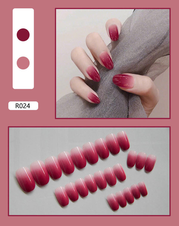 12 Sizes-24 Pcs Press On Nails R001