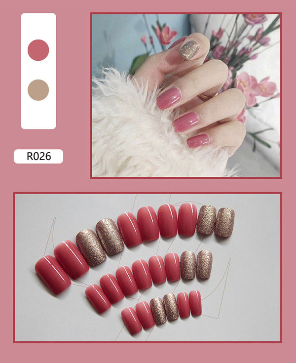 12 Sizes-24 Pcs Press On Nails R001