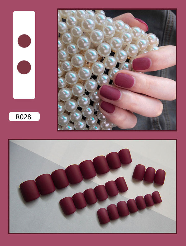 12 Sizes-24 Pcs Press On Nails R001