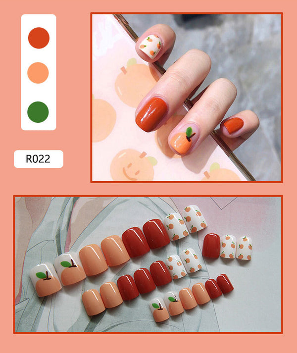 12 Sizes-24 Pcs Press On Nails R001