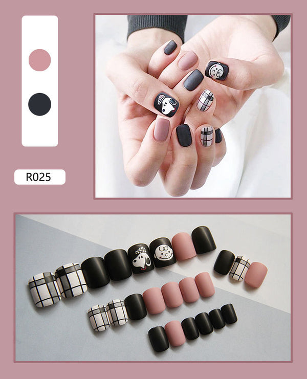 12 Sizes-24 Pcs Press On Nails R001