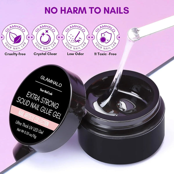 Solid Nail Gel Glue For Nail Tips and press on nails nail glue