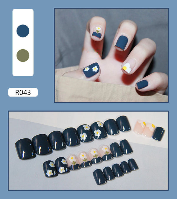 12 Sizes-24 Pcs Press On Nails R041