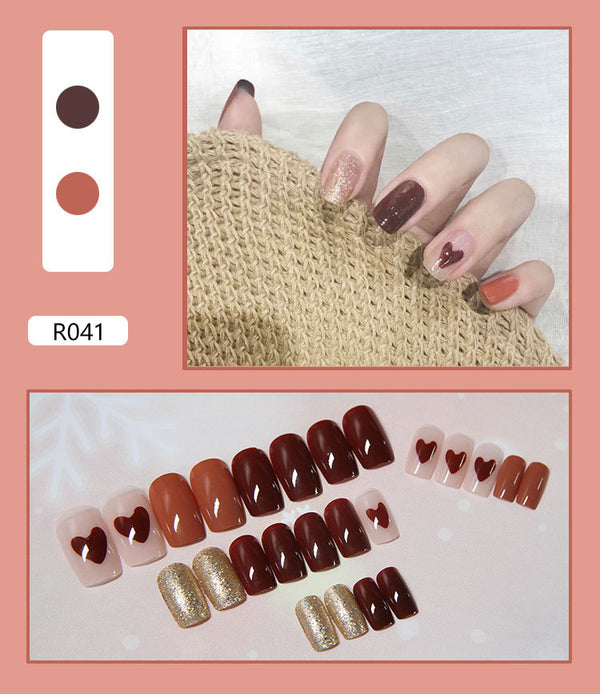 12 Sizes-24 Pcs Press On Nails R041