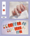 12 Sizes-24 Pcs Press On Nails R041