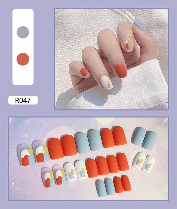 12 Sizes-24 Pcs Press On Nails R041