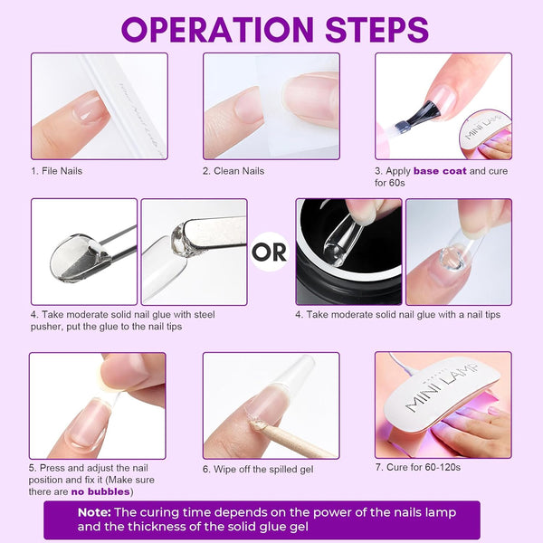 Solid Nail Gel Glue For Nail Tips and press on nails nail glue