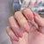 12 Sizes-24 Pcs Press On Nails nude-pink-gold-tip