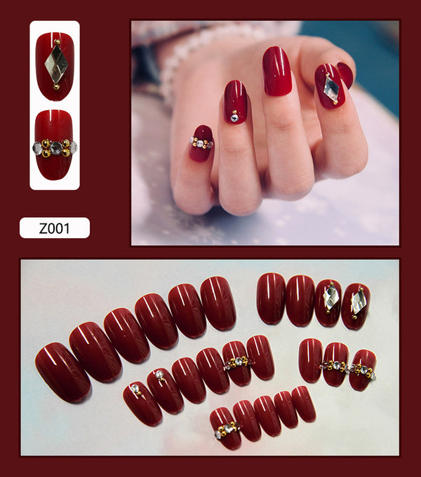 12 Sizes-24 Pcs Press On Nails Z001