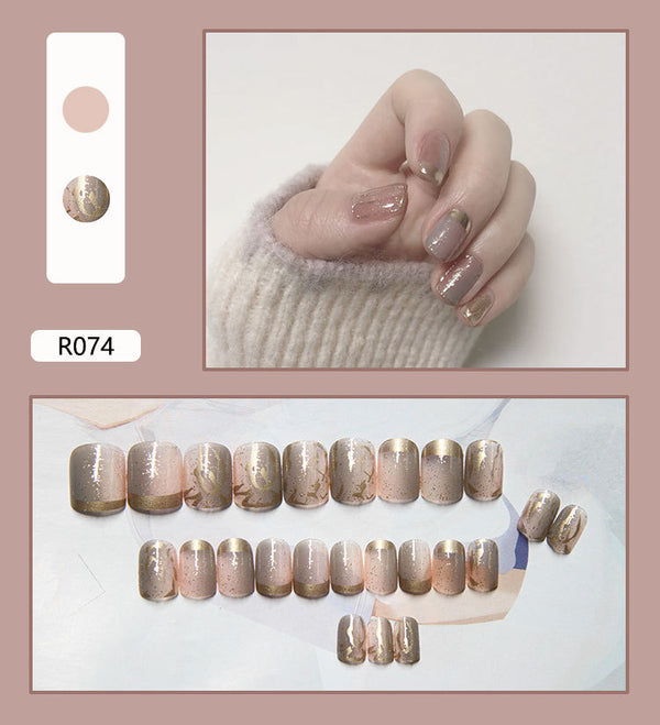 12 Sizes-24 Pcs Press On Nails R041