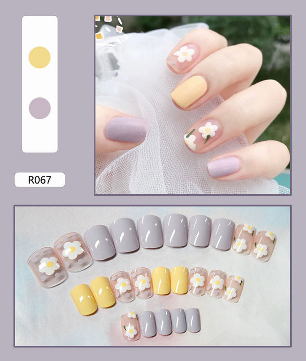 12 Sizes-24 Pcs Press On Nails R041