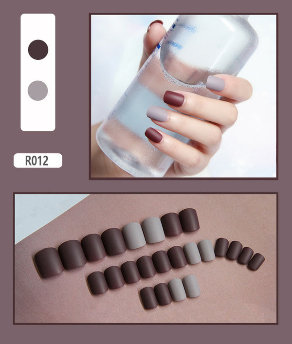 12 Sizes-24 Pcs Press On Nails R001