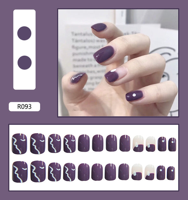 12 Sizes-24 Pcs Press On Nails R081