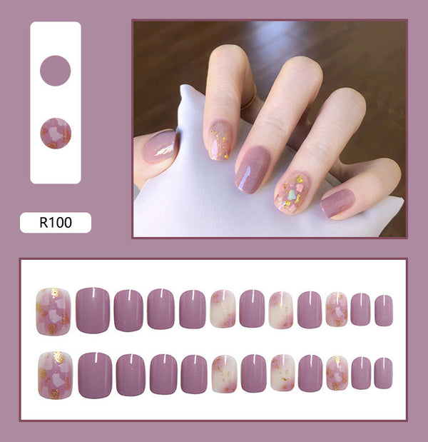 12 Sizes-24 Pcs Press On Nails R081