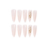 Almond Glossy Long Pink Press on Nails