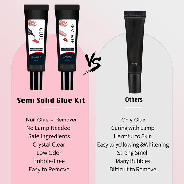 Semi-solid glue New Upgrade Super Strong Quick drying without cure nail glue