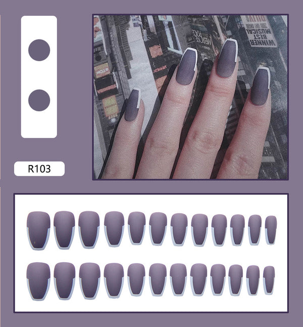 12 Sizes-24 Pcs Press On Nails R081