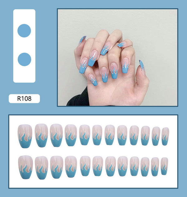 12 Sizes-24 Pcs Press On Nails R081