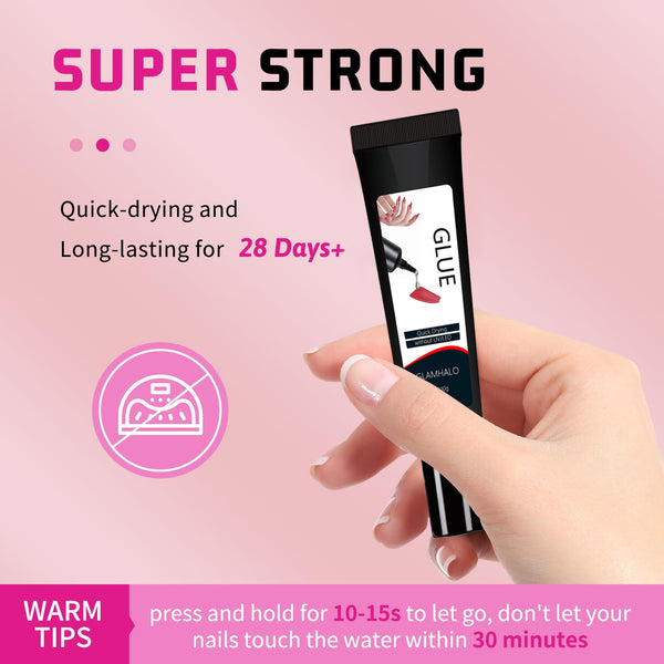 Semi-solid glue New Upgrade Super Strong Quick drying without cure nail glue