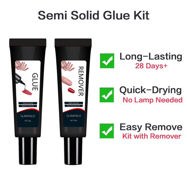 Semi-solid glue New Upgrade Super Strong Quick drying without cure nail glue