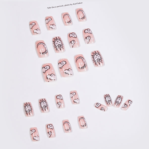 12 Sizes-24 Pcs Press On Nails JP869