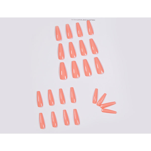 Glossy Long Pink Press on Nails