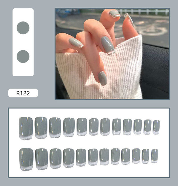 12 Sizes-24 Pcs Press On Nails R121