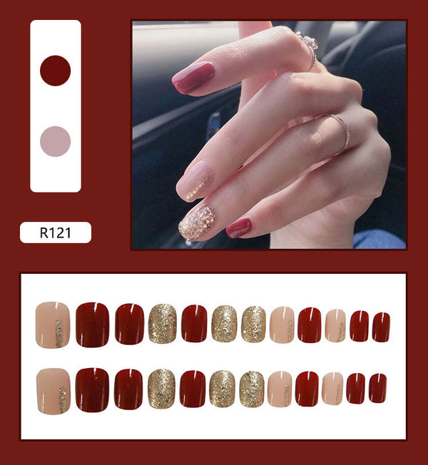 12 Sizes-24 Pcs Press On Nails R121
