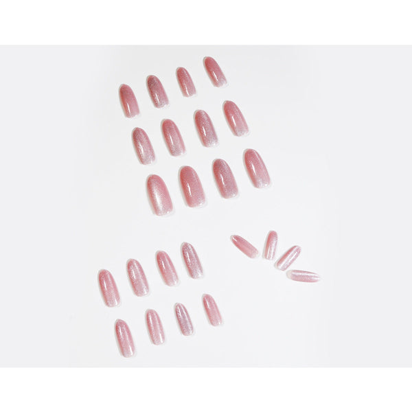 Almond Medium Oval Pink Press on Nails