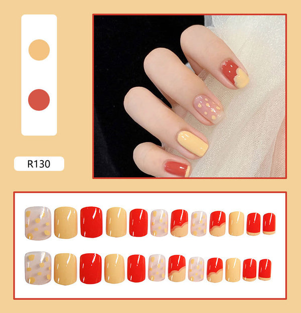 12 Sizes-24 Pcs Press On Nails R121