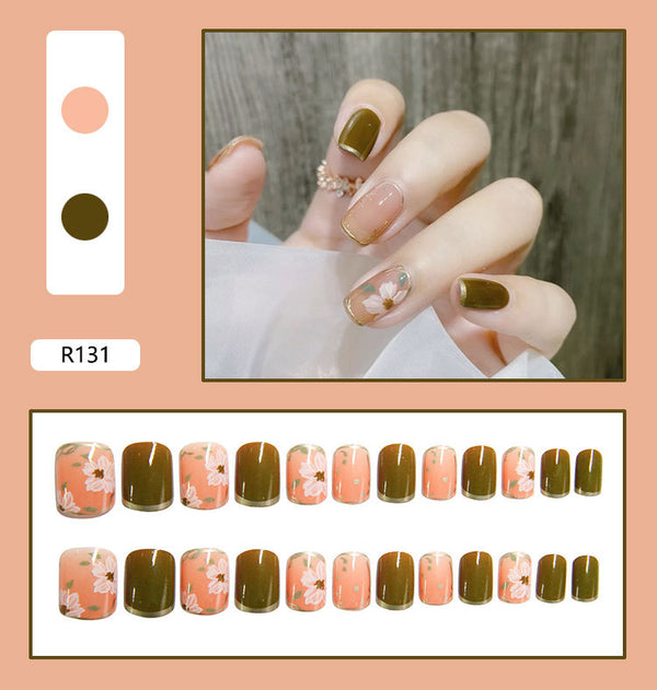 12 Sizes-24 Pcs Press On Nails R121