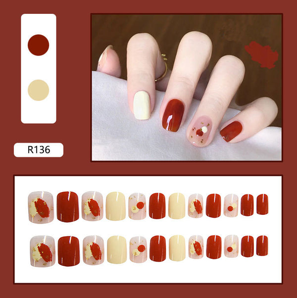 12 Sizes-24 Pcs Press On Nails R121