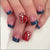 Blue French Short Square Press on Nails