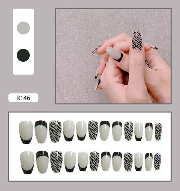 12 Sizes-24 Pcs Press On Nails R121