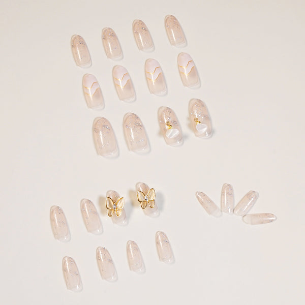 12 Sizes-24 Pcs Press On Nails JP935