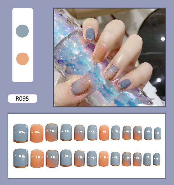 12 Sizes-24 Pcs Press On Nails R081