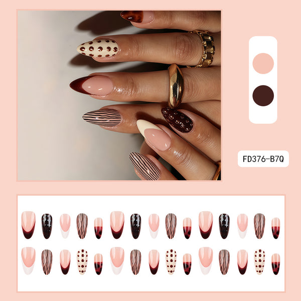 12 Sizes-24 Pcs Press On Nails FD376-B7
