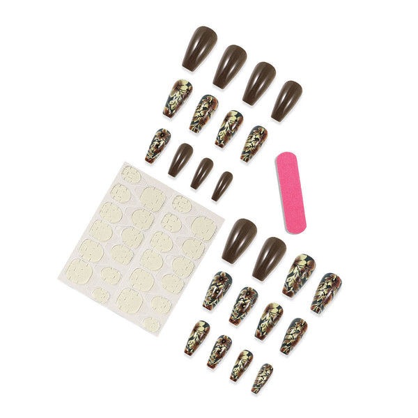 12 Sizes-24 Pcs Press On Nails BKSW1557