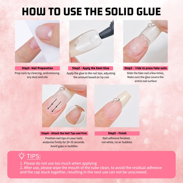 Semi-solid glue New Upgrade Super Strong Quick drying without cure nail glue