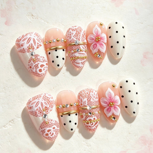 12 Sizes-24 Pcs Press On NailsWY418