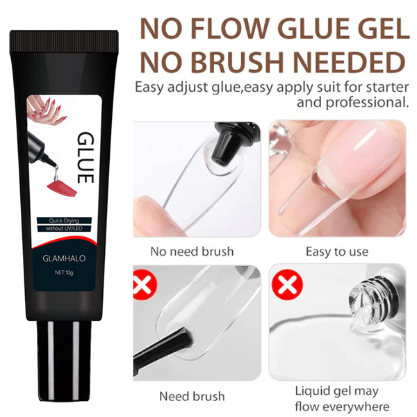 Semi-solid glue New Upgrade Super Strong Quick drying without cure nail glue