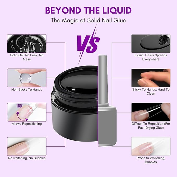 Solid Nail Gel Glue For Nail Tips and press on nails nail glue