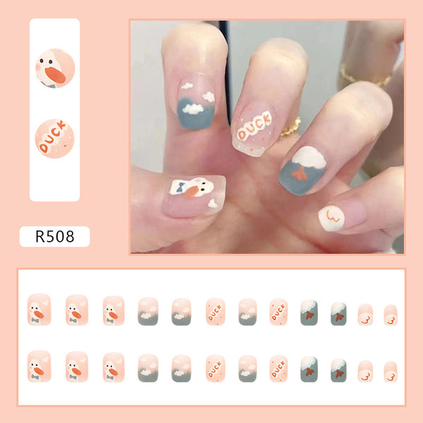 12 Sizes-24 Pcs Press On Nails R508